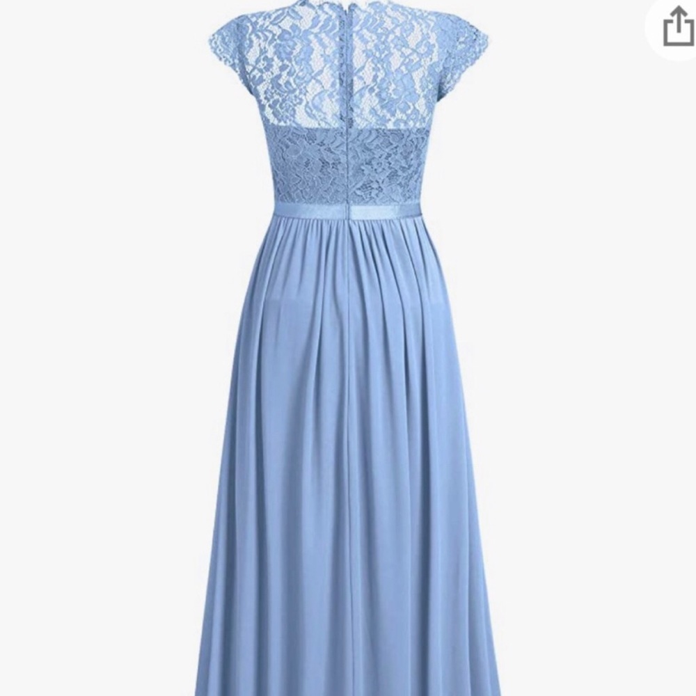 long formal dress 
Bridal/prom/wedding
Blue lace - Picture 6 of 9